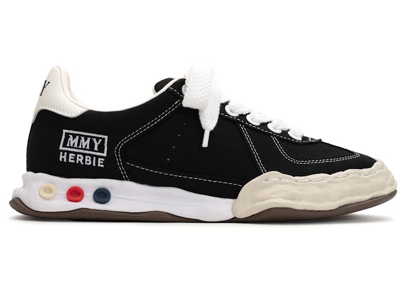 Men's Maison Mihara Yasuhiro Herbie OG Sole Canvas Low White Sneakers in Black