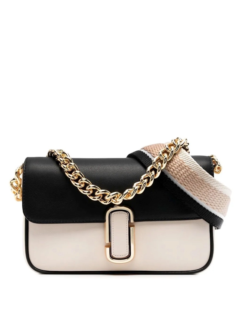 Marc Jacobs CB Leather J Marc Shoulder Bag Greige Multi in Leather
