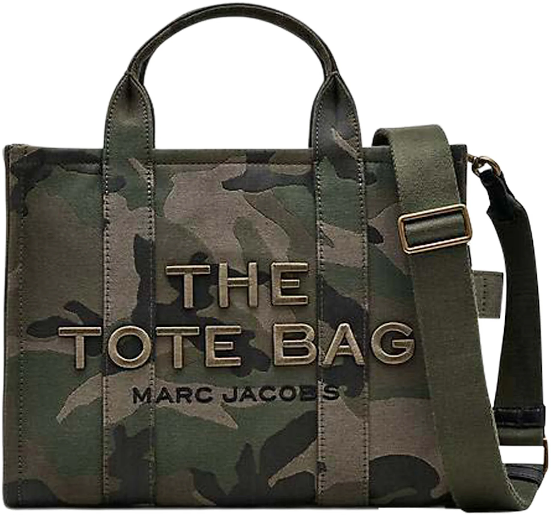 Marc Jacobs The Camo Jacquard Medium Tote Bag Green in Woven Jacquard with  Antique Gold-tone - US