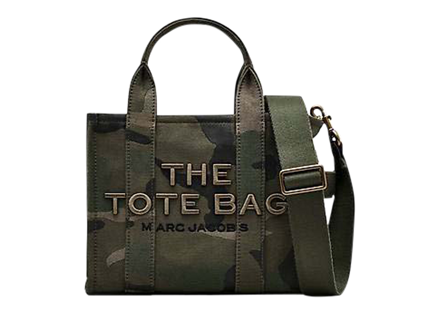 Marc Jacobs The Camo Jacquard Small Tote Bag Green in Woven ...