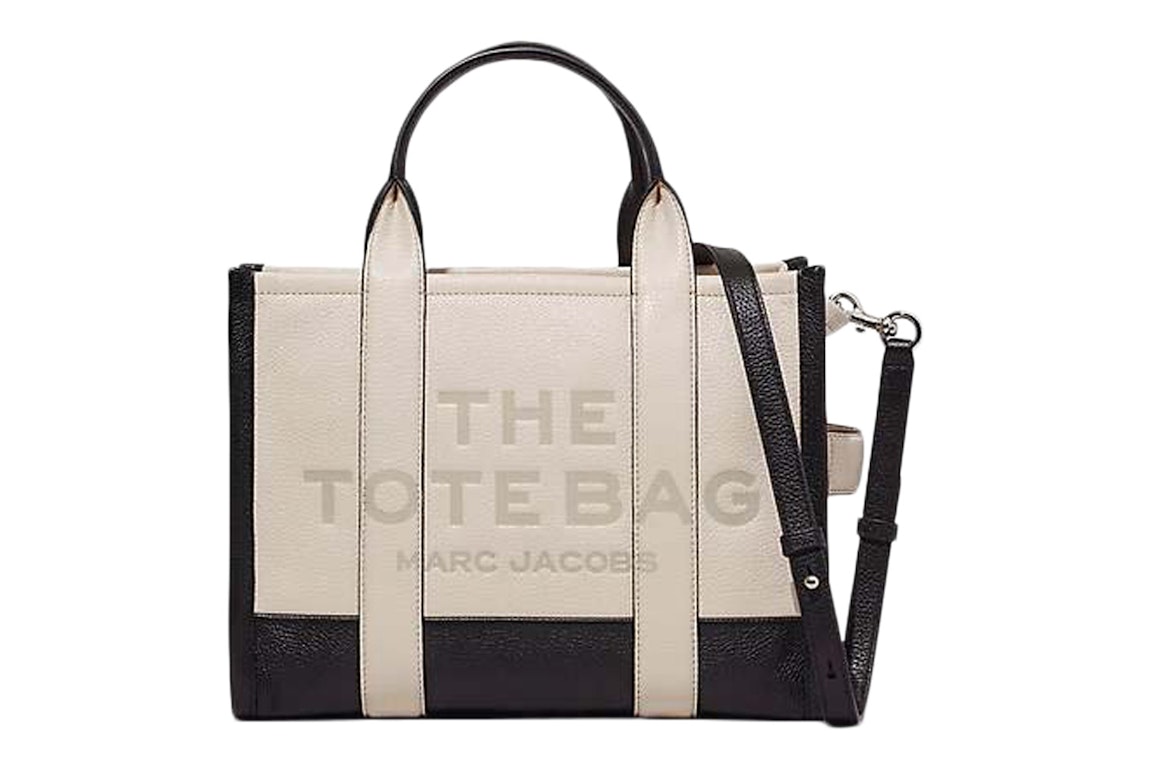 Pre-owned Marc Jacobs The Colorblock Medium Tote Bag Black/natural