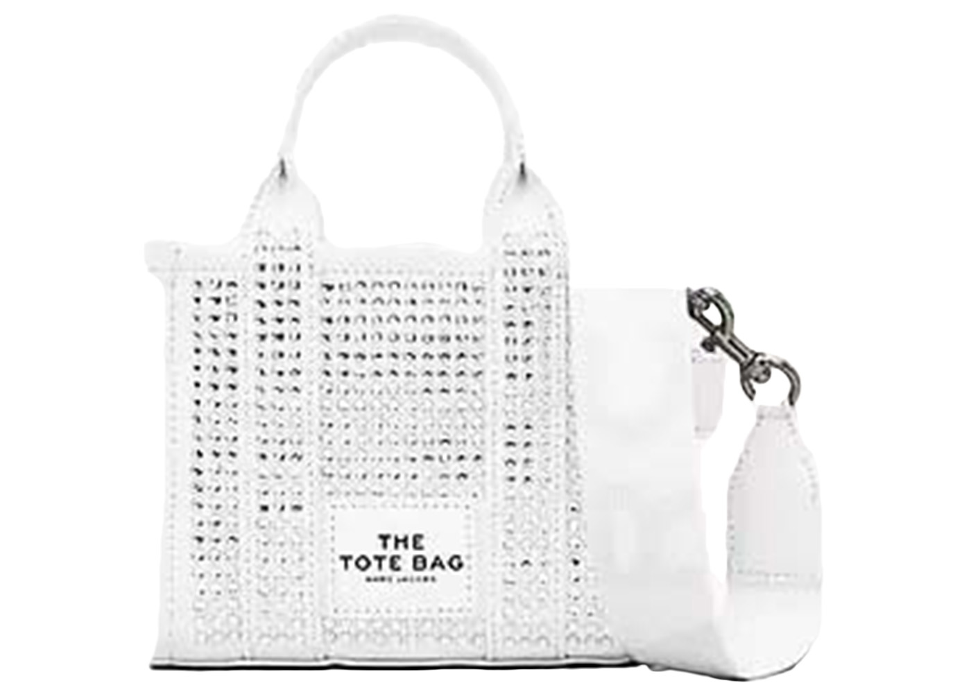 Marc Jacobs The Crystal Canvas Mini Tote Bag White in Crystal