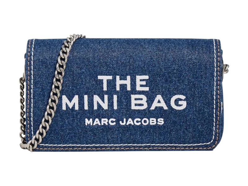 Pre-owned Marc Jacobs The Denim Chain Mini Bag Dark Wash Backpack In Blue