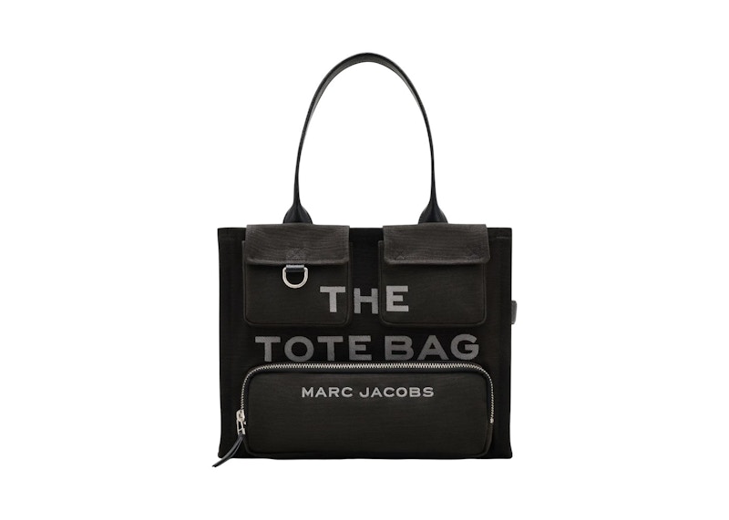Marc Jacobs The Large Cargo Canvas Tote Bag Black in Leather - JP