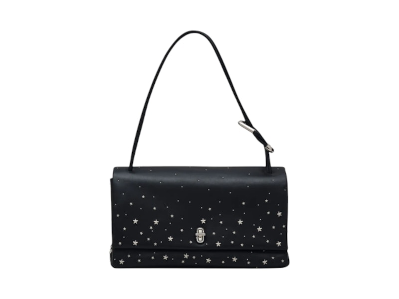 Marc Jacobs The Large Dual Star Studded Shoulder Bag Black