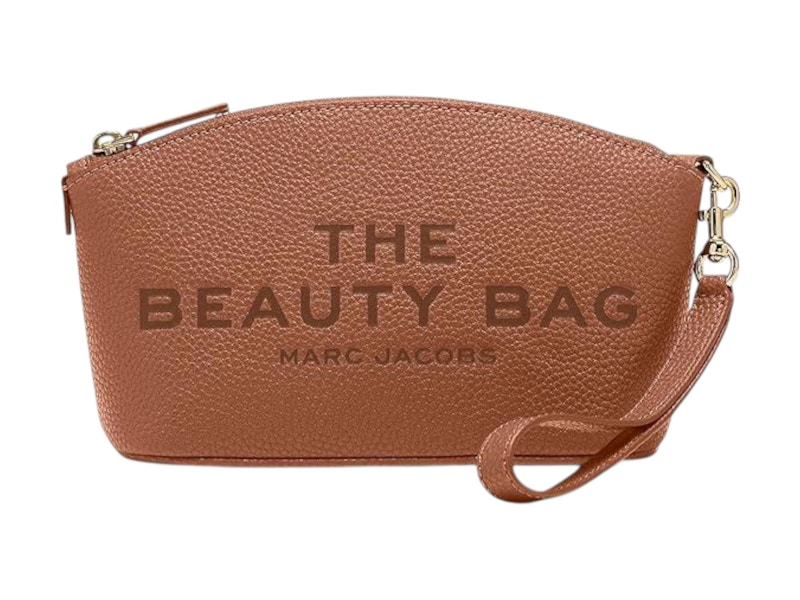 Pre-owned Marc Jacobs Women's  The Leather Beauty Bag In Argan Oil In Brown