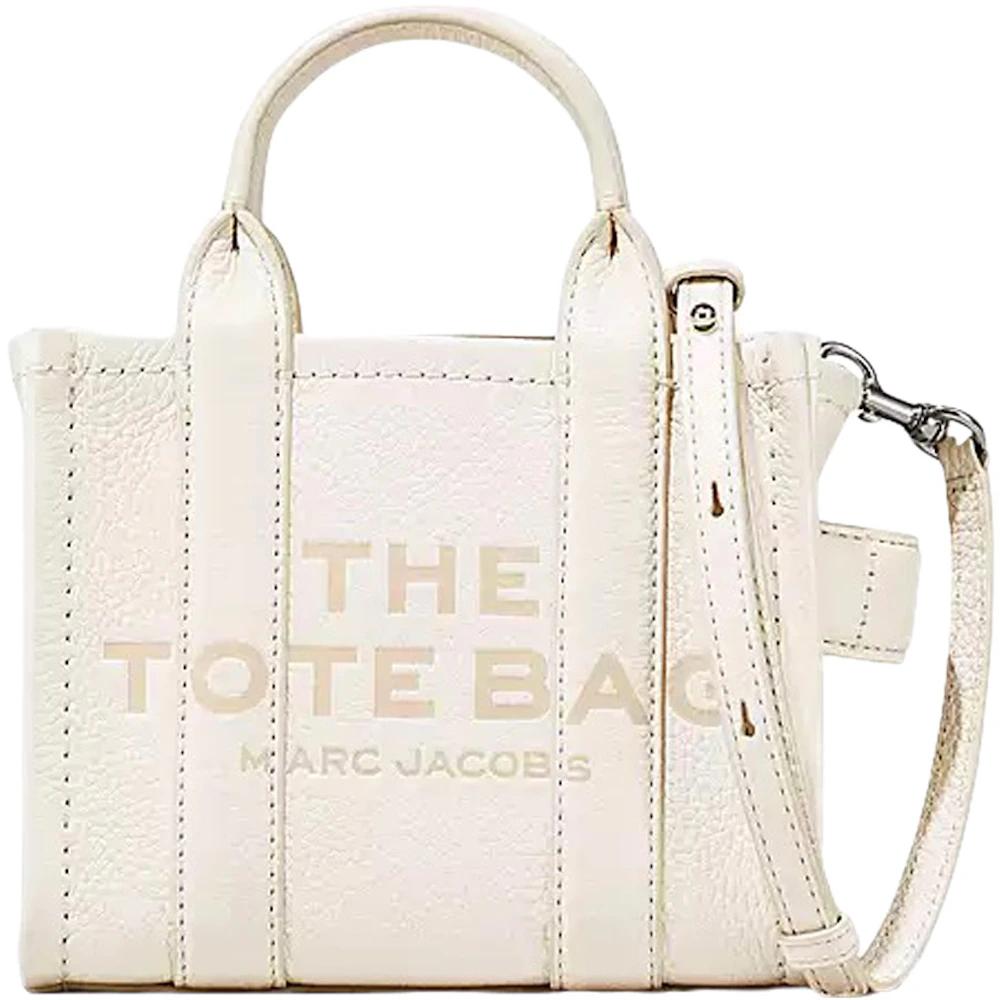 Marc Jacobs The Micro Shiny Crinkle Leather Tote Bag Black