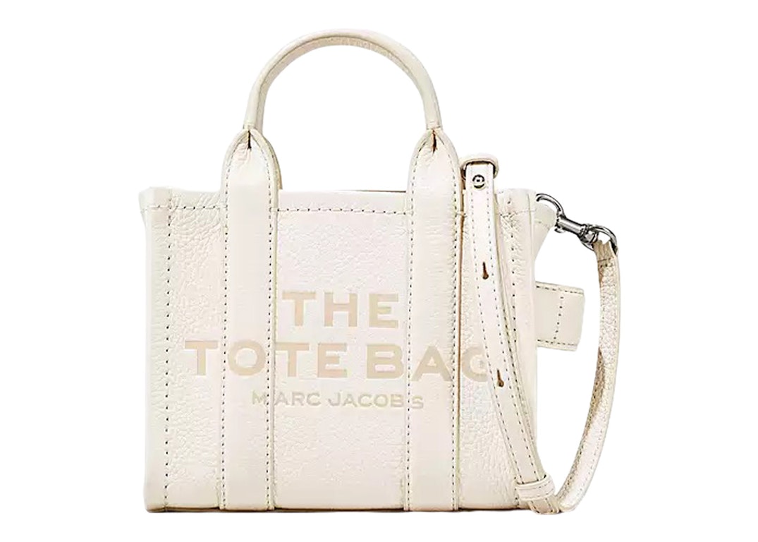 Pre-owned Marc Jacobs The Leather Micro Tote Bag Cotton/silver