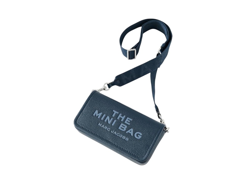 Pre-owned Marc Jacobs Women's  The Leather Mini Crossbody Bag In Blue Sea