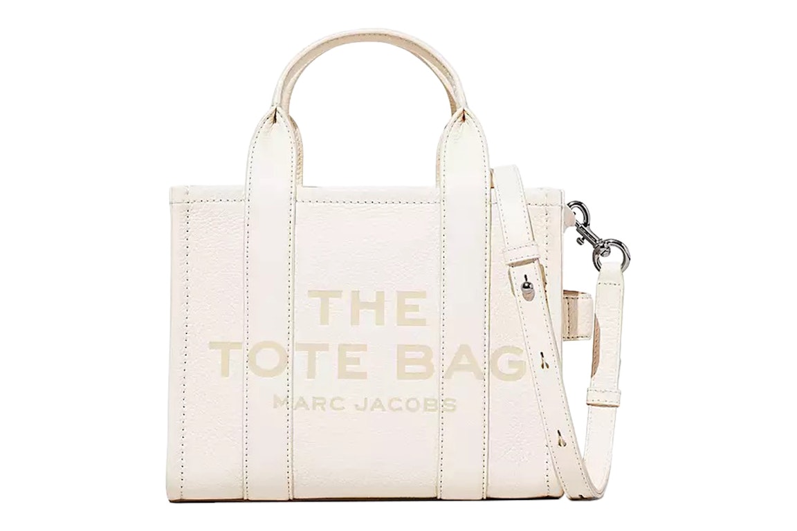 Pre-owned Marc Jacobs The Leather Small Tote Bag Cotton/silver