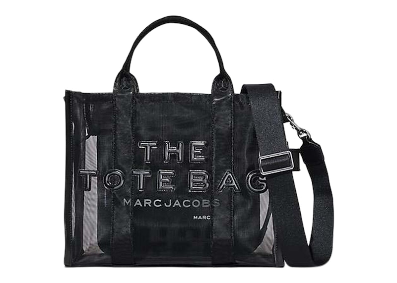 Marc Jacobs The Mesh Medium Tote Bag Blackout in Mesh with Silver  