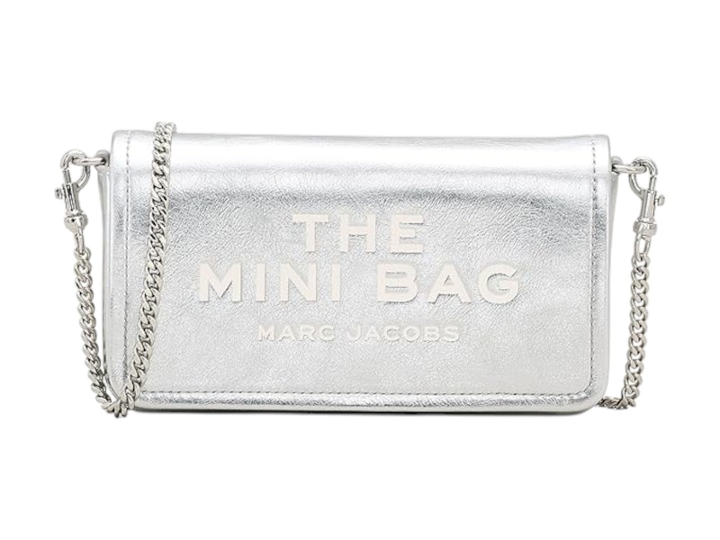 Mini borsa Marc Jacobs The Metallic in pelle color argento