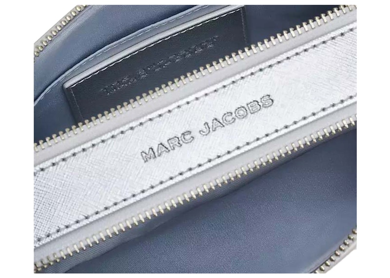 Marc Jacobs The Metallic Snapshot DTM Silver in Saffiano Leather with