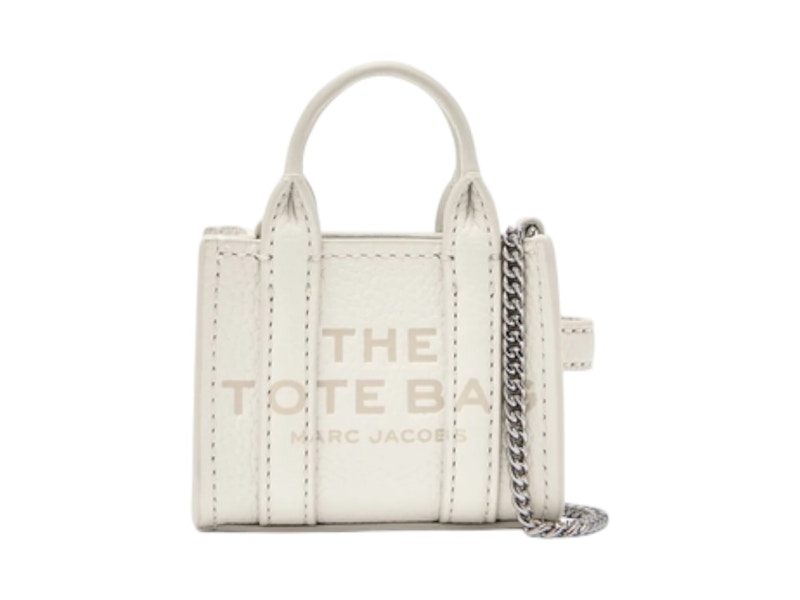 Pre-owned Marc Jacobs Women's  The Nano Tote Crossbody Bag In Cotton In White