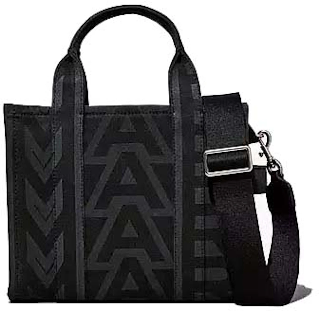 Marc Jacobs The Studded Monogram Small Tote Bag Black in Cotton Canvas with  Silver-tone - US