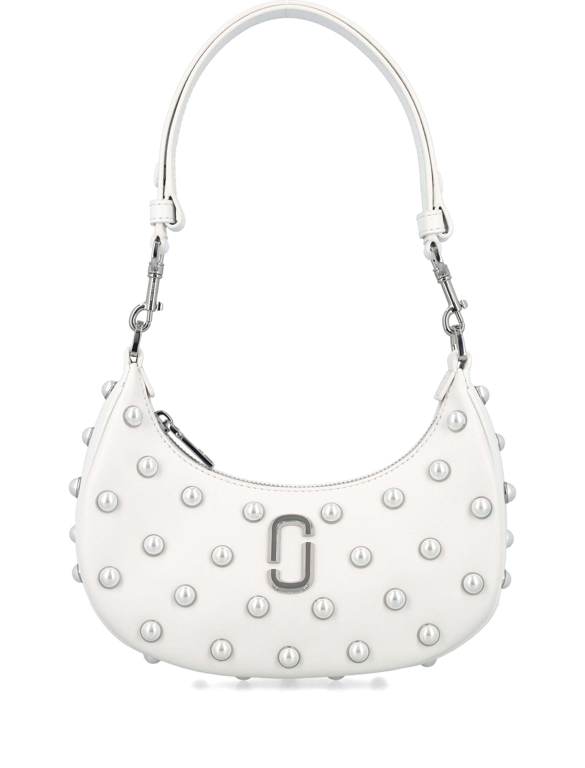 Marc Jacobs The Small Curve Strass Shoulder Bag White in Leather - JP