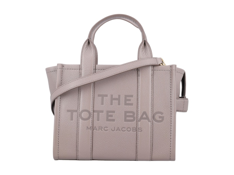 Pre-owned Marc Jacobs Women's  The Small Tote Leather In Cement