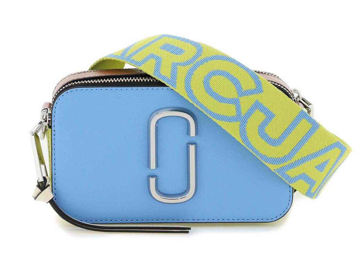 Marc Jacobs The Snapshot Blue Multi in Calfskin with Silver-tone - JP