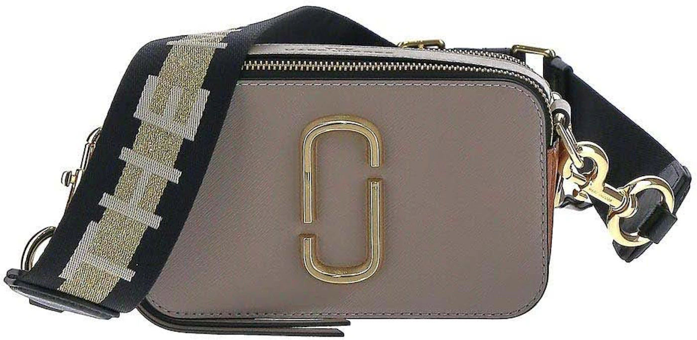 Marc Jacobs Snapshot Bag In Cement-colored Leather in Gray
