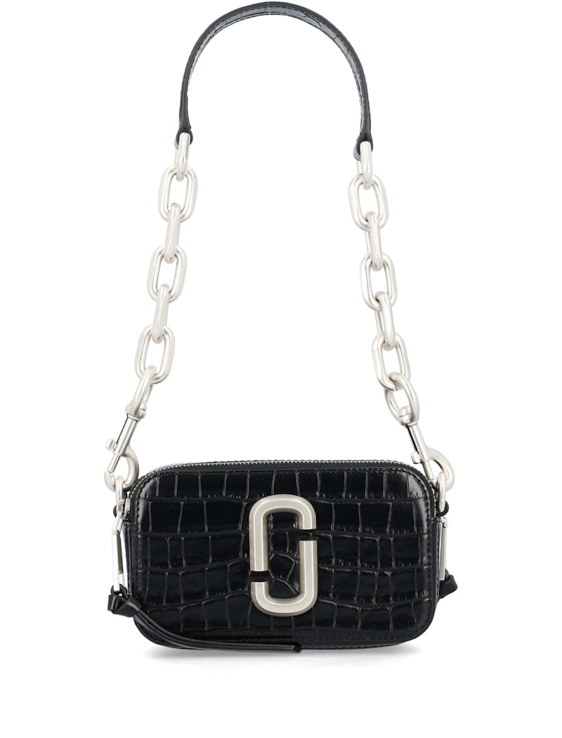 Pre-owned Marc Jacobs Women's The Snapshot Shoulder Crocco In Black