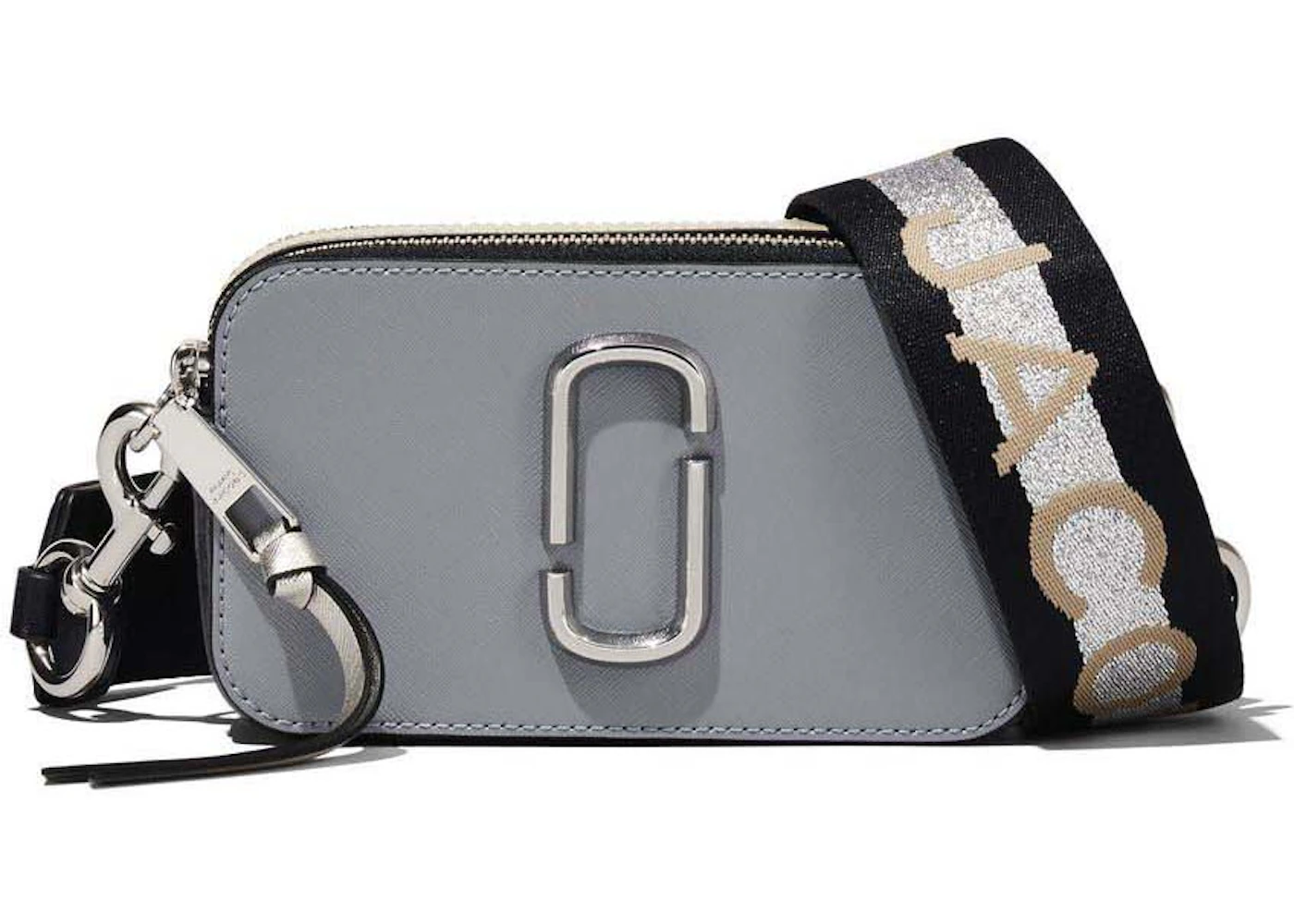 Marc Jacobs The Snapshot Wolf Grey Multi in Calfskin with Silver-tone - US