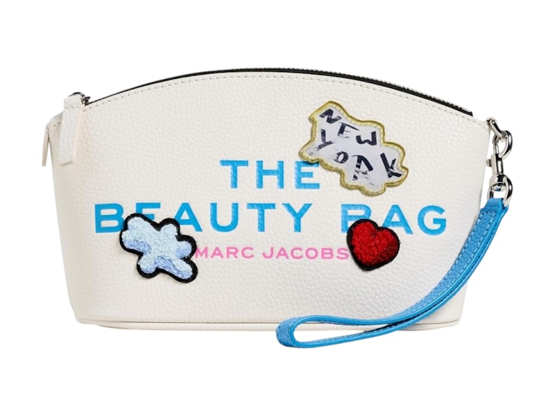 Pre-owned Marc Jacobs Women's  The Sticker Patch Beauty Bag In White