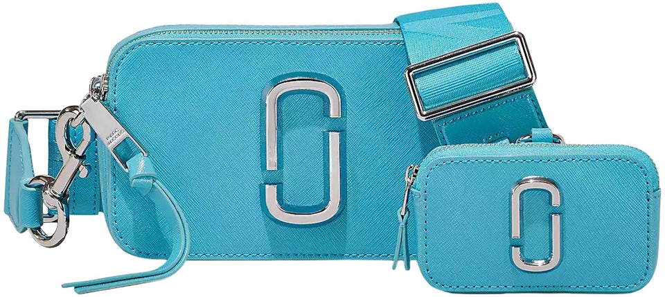 Marc Jacobs Snapshot DTM Camera Bag Dreamy Blue in Saffiano Leather with  Black-tone - US