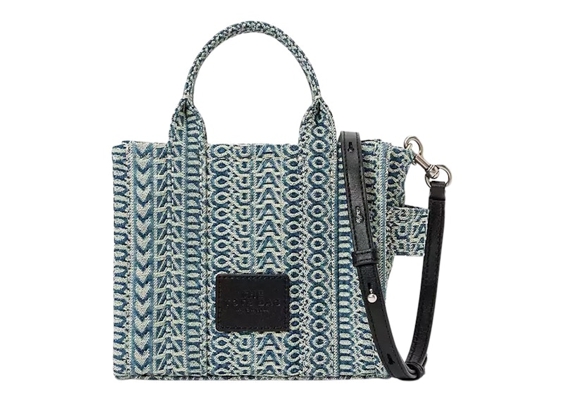 Pre-owned Marc Jacobs Women's  The Washed Monogram Micro Tote Bag In Denim