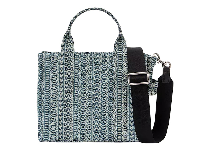 Marc Jacobs The Washed Monogram Denim Small Tote Bag Denim