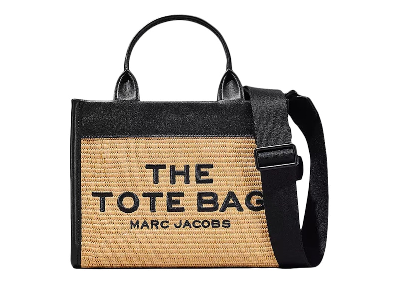Marc Jacobs The Woven Small Tote Bag Woven in Woven Material with Black