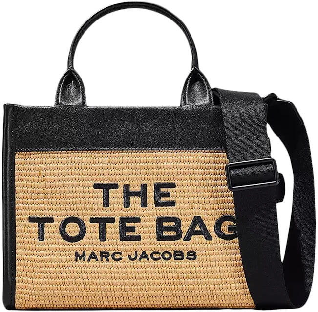 Marc Jacobs The Woven Small Tote Bag Woven in Woven Material with Black ...