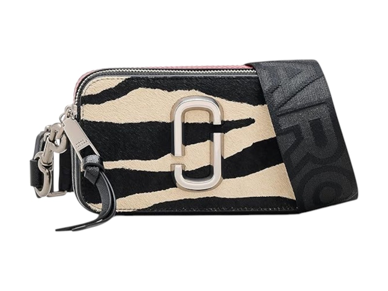 Pre-owned Marc Jacobs Women's The Zebra Haircalf Snapshot Bag Bag In Black/white In Multi