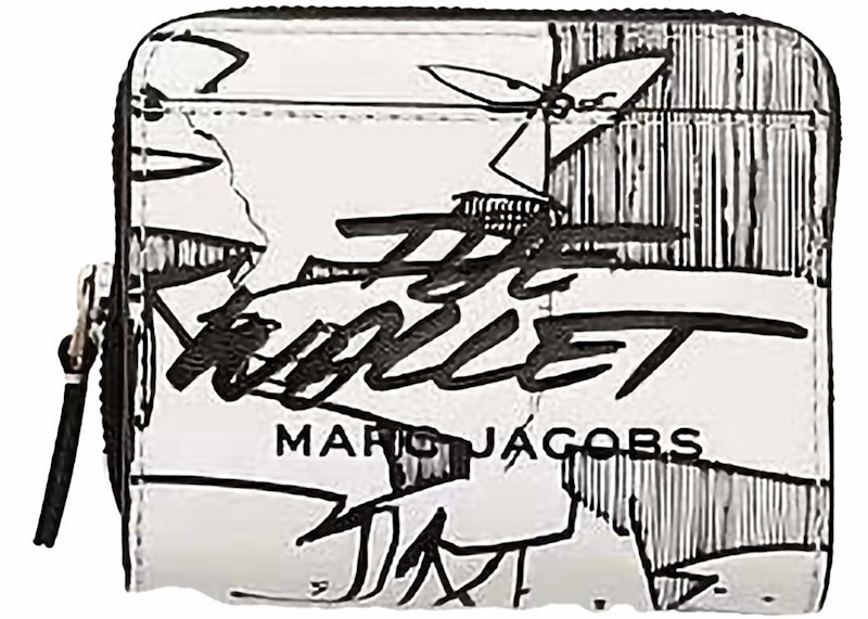 Pre-owned Marc Jacobs The X Futura Pointman Mini Compact Wallet In White/black