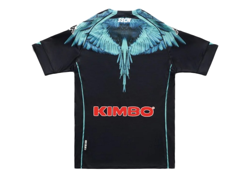 Marcelo Burlon Kappa Wings Soccer Shirt Black Light Blue Hombre