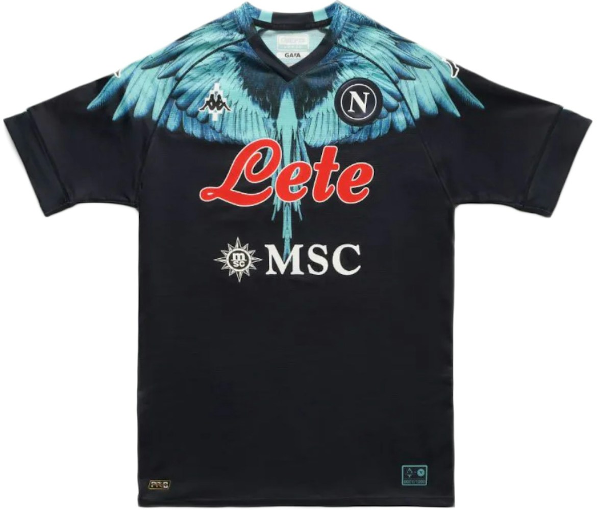 Marcelo Burlon Kappa Wings Soccer Shirt Black/Light Blue SS21