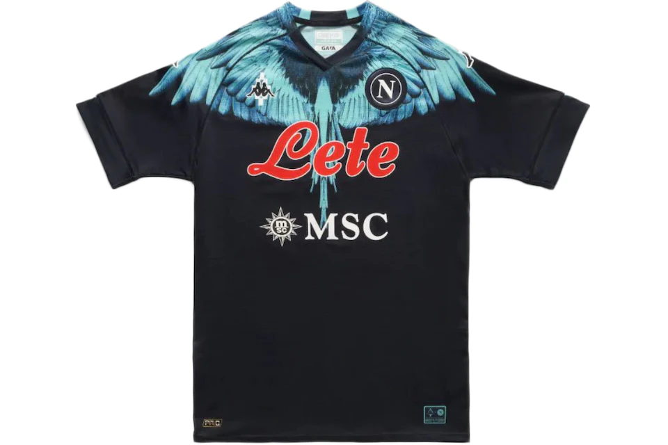 Marcelo Burlon Kappa Wings Soccer Shirt Black/Light Blue