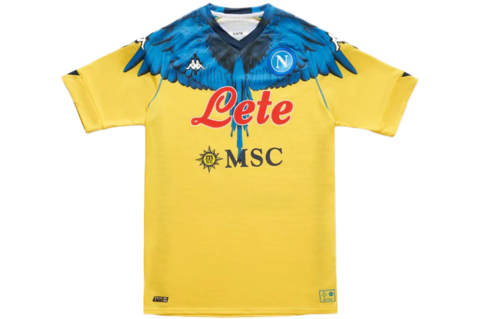 Marcelo Burlon Kappa Wings Soccer Shirt Yellow/Light Blue
