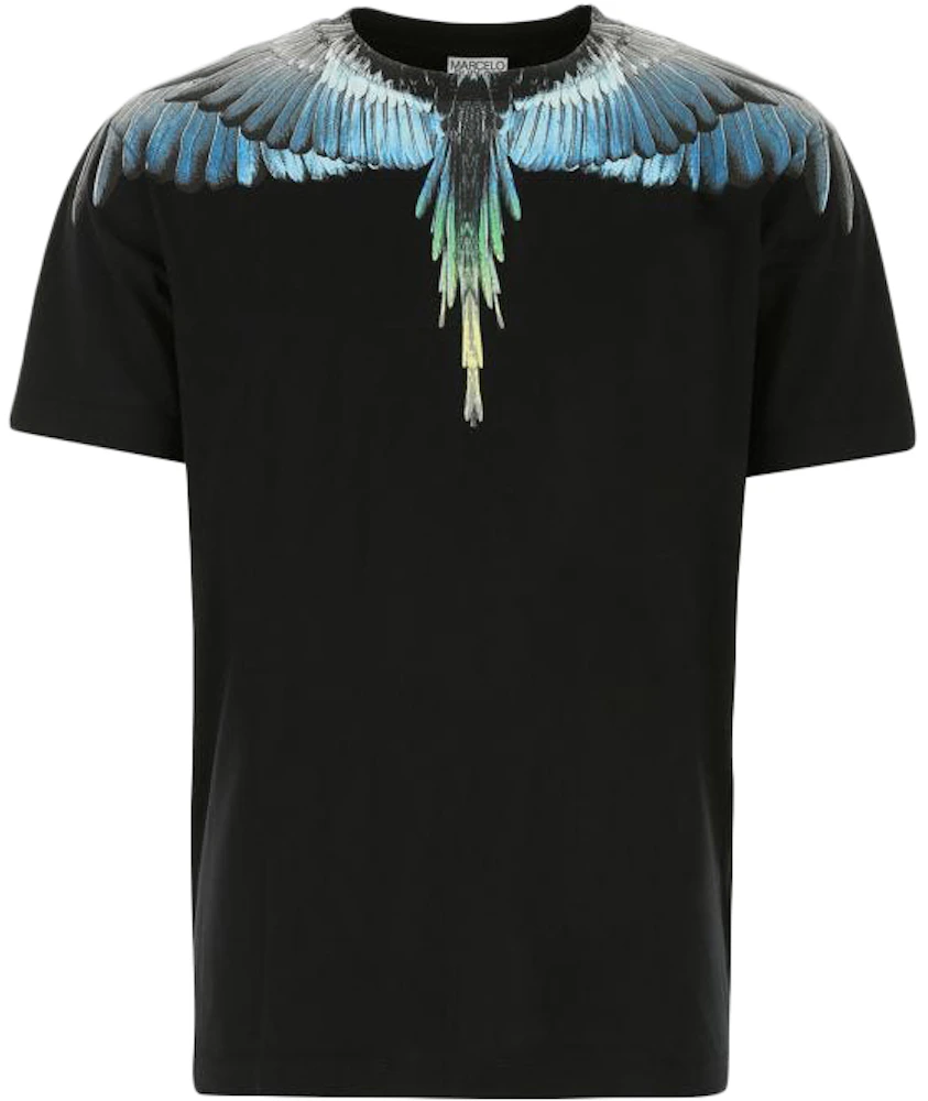 Marcelo Burlon Wing T-Shirt Black Blue - Men's - US