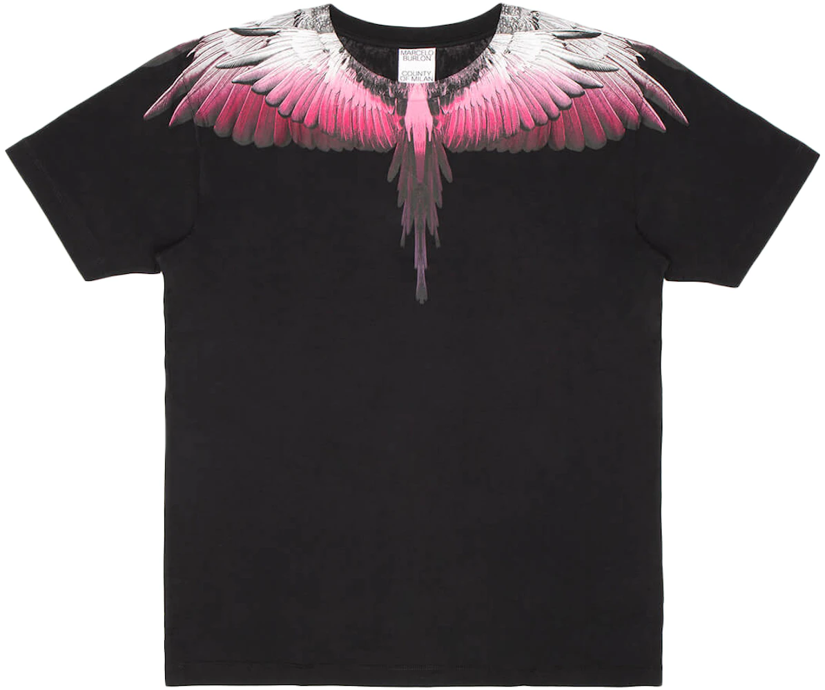 Grand Støt Smidighed Marcelo Burlon Wing T-Shirt Black Pink - FW21 メンズ - JP