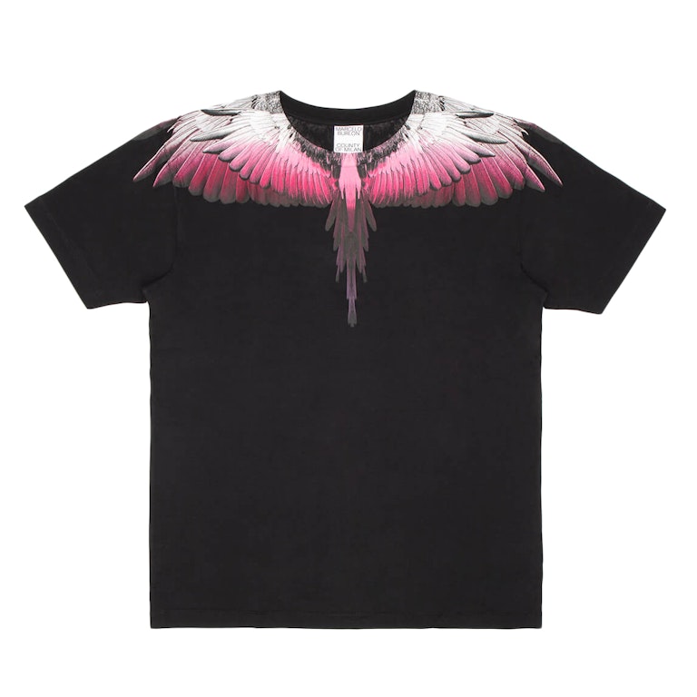 Pre-owned Marcelo Burlon County Of Milan Marcelo Burlon Wing T-shirt Black Pink