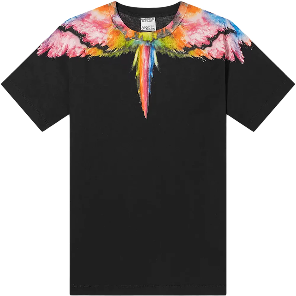 Marcelo Burlon County of Milan Black and Red Wings Long Sleeve T