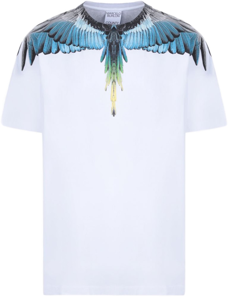 høste Hylde pause Marcelo Burlon Wing T-Shirt White Blue - FW21