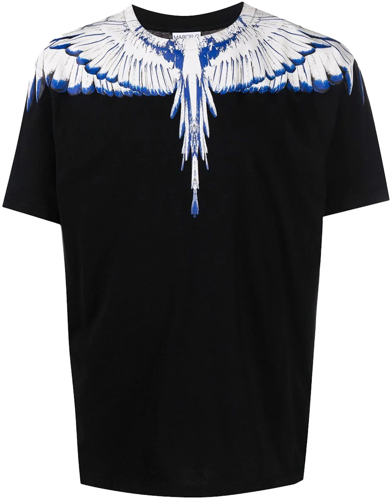 myg acceleration PEF Marcelo Burlon Wings Print T-Shirt Black/White/Blue - SS22 - US