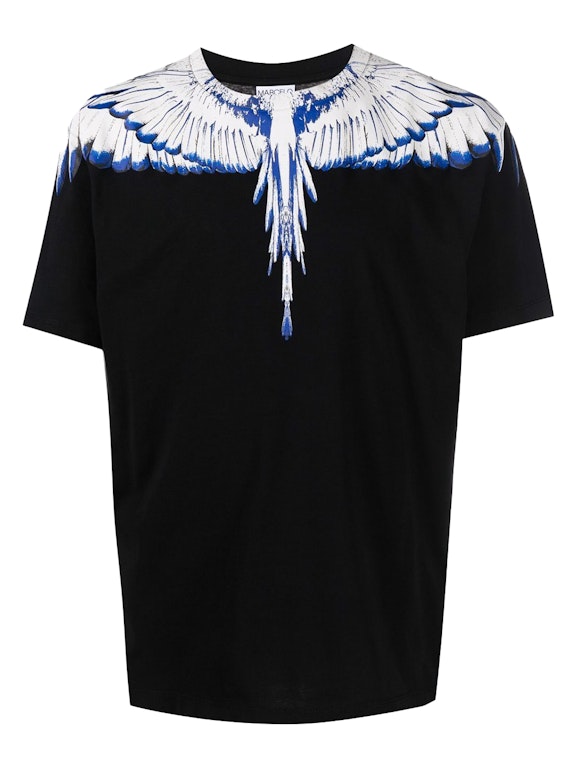 Pre-owned Marcelo Burlon County Of Milan Marcelo Burlon Wings Print T-shirt Black/white/blue