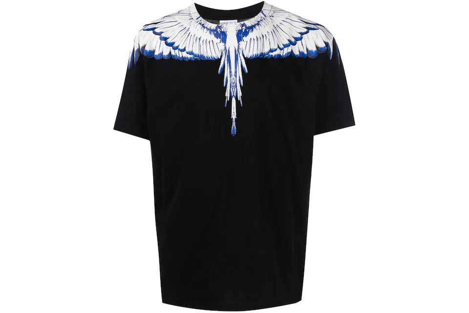 Marcelo Burlon Wings Print T-Shirt Black/White/Blue