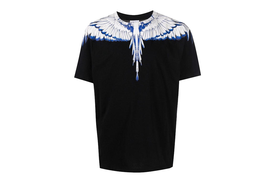 Pre-owned Marcelo Burlon County Of Milan Marcelo Burlon Wings Print T-shirt Black/white/blue