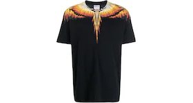 Marcelo Burlon Wings Print T-Shirt Black/Yellow/Orange