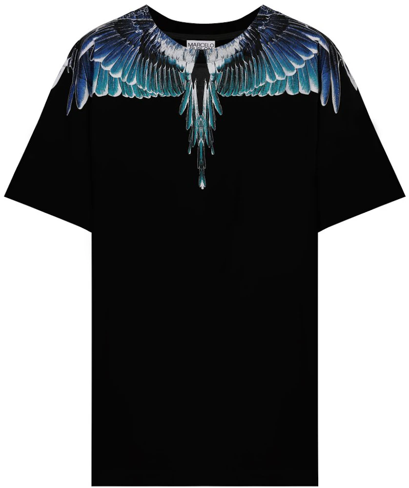 overdrivelse Tilmeld Det er det heldige Marcelo Burlon Wings T-shirt Black/Blue Men's - SS21 - US