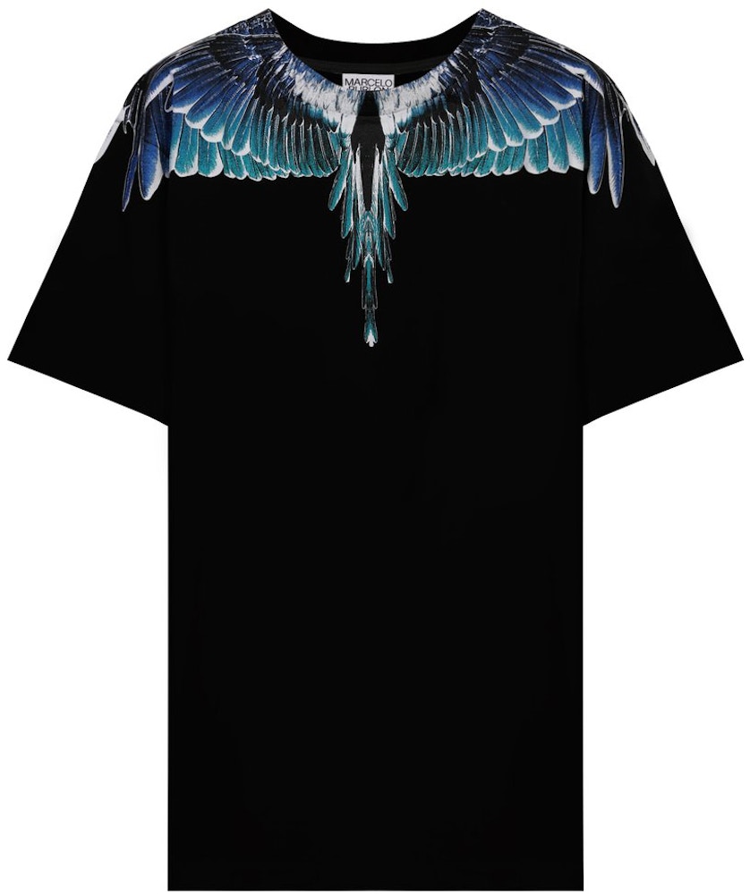 Marcelo Burlon Wings T Shirt Black Blue Ss21