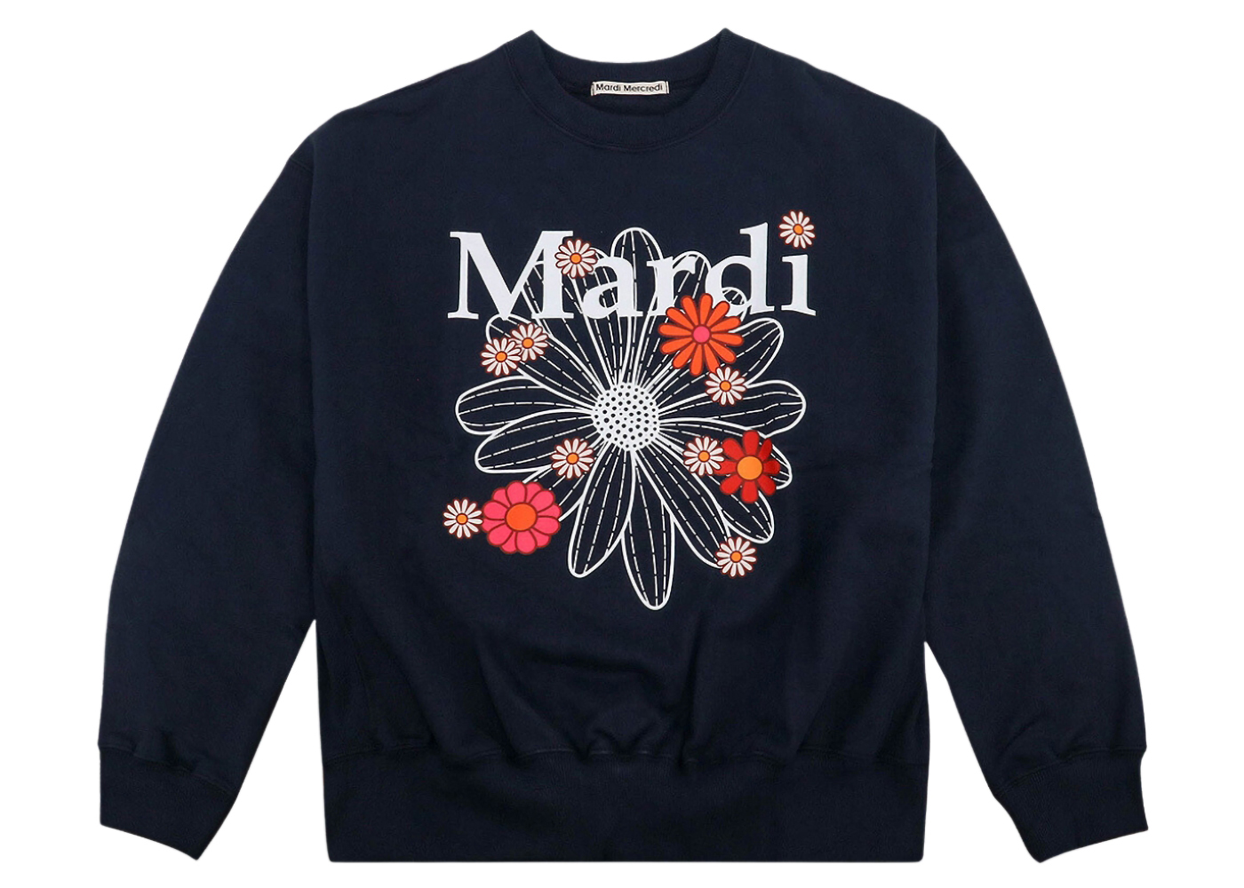 Mardi Mercredi Flower Blossom Sweatshirt Navy/White
